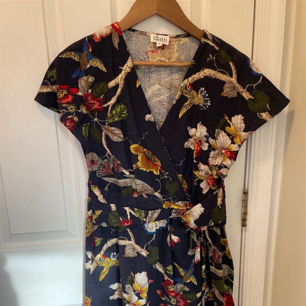 Anthropologie Glam Floral Wrap Dress | Medium